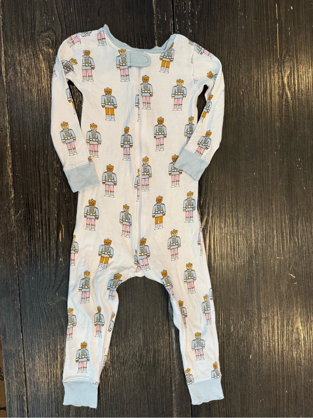 The Beaufort Bonnet Company White Footed One-Piece with Toy Soldier Print 2T GUC